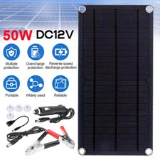 Pannello Solare 50 Watt 12V Monocristallino Pannello Solare Fotovoltaico Camper Campeggio