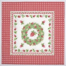 40 Tovaglioli di Carta (2 Confezioni) 33 x 33 cm Fragole Angelica Home & Country