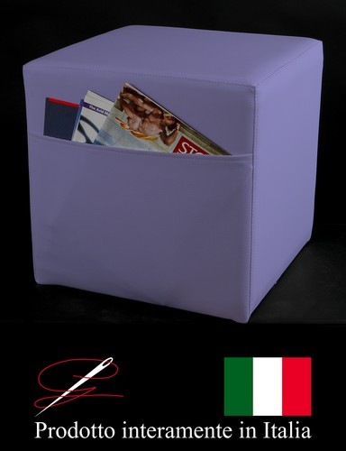 Pouff pouf puff cubo lilla - pouf,