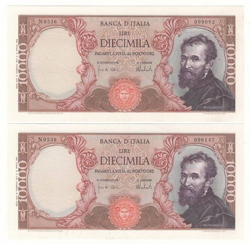 10000 lire michelangelo decr - michelangelo,