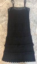 Abito CHANEL nero senza maniche in maglia autunno 2004 Fr 36 US 0/2