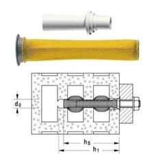 TASSELLO A CALZA FISCHER FIS H 20X85 PER ANCORANTE CHIMICO RESINA MATTONI FORATI