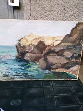 Quadro Primi Novecento Olio Su Tela Scogliera Di Catania Pittore Comis