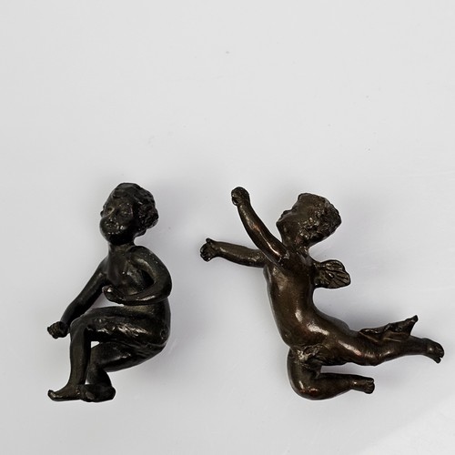 Coppia antichi bronzetti putti - coppia,