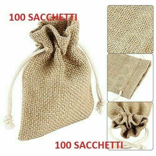 100 sacchetti juta marrone - 100,
