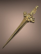 Per statua Madonna Addolorata spadino 7x2 cm metallo bagno oro design