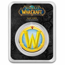 World of Warcraft Wow gettone 1 oz argento 999 colore tondo in blister TEP