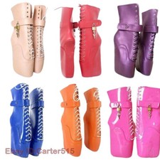 Stivali da Ballo 18CM Tacco Super Alto Chiusure Campo Notturno Acciaio Danza Misura Grande