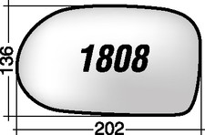 KIA CARNIVAL DAL 2004 1808D RICAMBIO SPECCHIO DESTRO VETRO + BIADESIVO