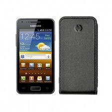 Custodia con FLAP in eco pelle nera per SAMSUNG S7500 Galaxy Ace Plus Celly New