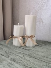 Set 2 Candele Pilastro Naturali – Cera d’Api e Soia