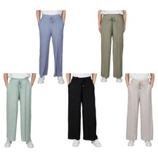 DENIMFY Palazzo Pantaloni Donna Estate 7/8 Asstte Dfbrenda Vita Alta Ampia Bein