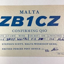 Scheda Radio Malta QSL 1956