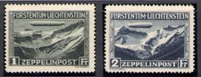 1931 LIECHTENSTEIN, posta aerea n. 7-8 - navigazione aerea conte Zeppelin - nuovo di zecca