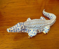 Incantevole coccodrillo porcellana ungherese Kocsis vintage in cuori dipinti a mano 