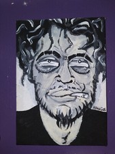 Ritratto dipinto a mano su tela scala grigia arte firmato dall'artista 