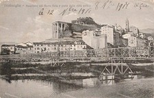 dn80 cartolina ventimiglia passerella sul fiume roia eparte della citta' imperia
