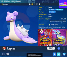 Pokemon Scarlatto/Viola ✨SHINY LAPRAS Lv.50 6IV Modest/Ability Patch Tradę 