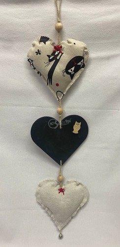 Cuori stoffa parete - stoffa, da