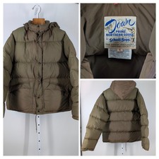 Schott Bros NYC Prime piumino d'oca vintage anni 60 70 cappuccio imbottito cappotto giacca XL USA