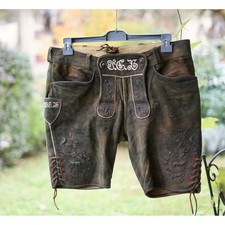 PANTALONI tg. 52 PELLE LEDERHOSEN TIROLESE