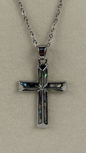 Collana iridescente croce - iridescente, di