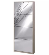 SCARPIERA OLMO CON 4 ANTE A SPECCHIO, 63X18X154 CM