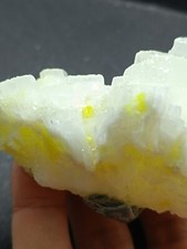 Minerali Brillantissima Celestina Con Cristalli Di Zolfo Sicilia