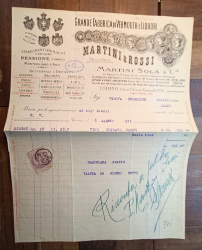 1925 torino fattura - 1925,