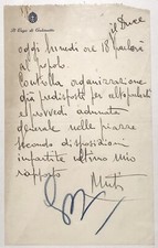 MUTI ETTORE SEGRETARIO DEL PARTITO NAZIONALE F.. DOCUMENTO AUTOGRAFO VENTENNIO