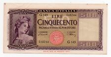 500 Lire - ORNATA di SPIGHE - Cinquecento Lire BANCA D'ITALIA - 10 Febbraio 1948