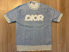 T-shirt Dior Italic blu taglia