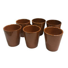 Set Bicchieri in Terracotta Smaltata da 8 cm