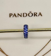Charm Pandora nuovo 100% originale argento pavè blu scintillante distanziatore 791359NCB