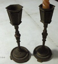 COPPIA CANDELABRI decorati in
