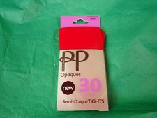 Collant semi-opaco Pretty Polly Opaques 30 denari Rouge taglia M/L nuovo UK-Stock