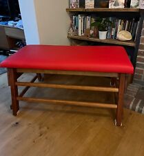 Panca palestra scuola vintage seduta imbottita in vinile rosso