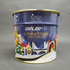 Scatola metallica rotonda Orler diametro di 23 cm, decorazione natalizia Nespolo