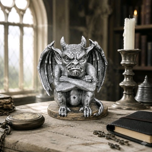 Statua gotica grumpy gargoyle - statua,