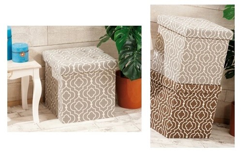 Pouf pieghevole tessuto - pouf,
