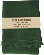 SONIT - Zanzariera Finestra 150X250 Verde - Zanzariera Porta Finestra Con Gancet