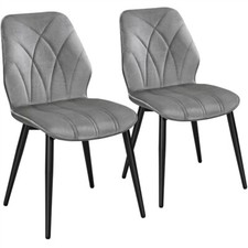 Set di 2 Sedie da Pranzo Imbottite Sedie da Cucina Moderne in Morbido Velluto