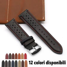 Cinturino orologio pelle traforato nero rosso kaki blu 18mm 19mm 20mm 22mm 24mm