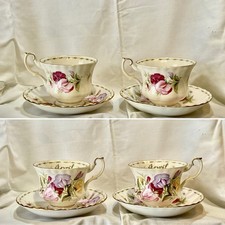 Coppia Tazze da The in porcellana Royal Albert Serie “Flower Of The Month”