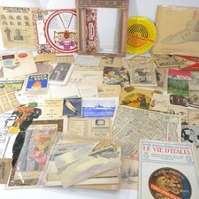 STOCK NUMEROSI OGGETTI CIMELI DI COLLEZIONISMO CARTACEO D'EPOCA ANTICHI VINTAGE