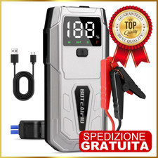 Avviatore Emergenza Batteria Auto Moto Jump Starter Caricabatteria Booster a LED