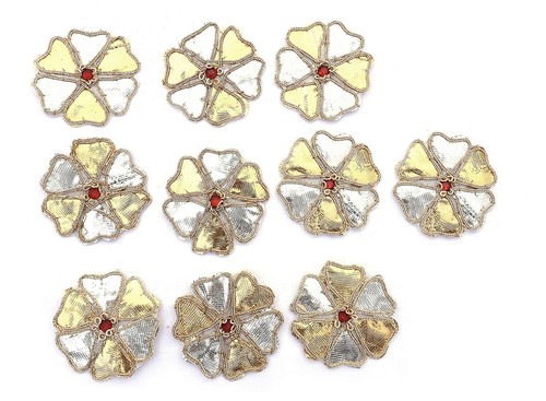 Appliques floreali gota zari - appliques,