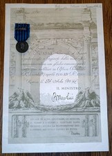VENTENNIO REGIO ESERCITO PNF DIPLOMA AFRICA ORIENTALE ITALIANA CON MEDAGLIA 