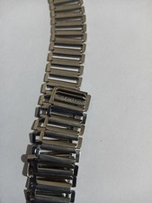 Bracciale militare vintage Bonklip Bentex stile bambù 16 mm acciaio brillante 1950