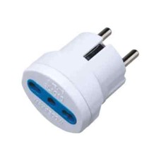 adattatore riduttore da spina schuko a presa bipasso 10-16A bianco